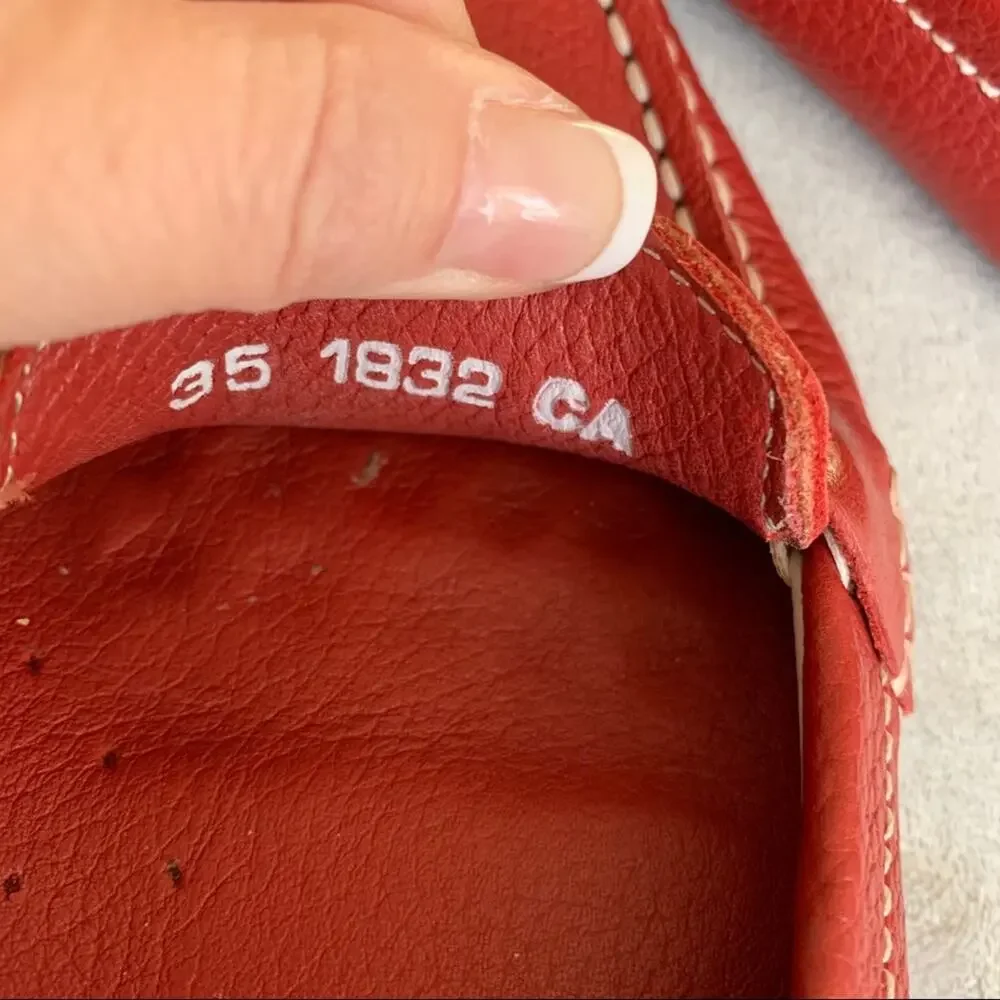 Andacco Isabella Red Brazilian Leather Loafers Size 6 - Picture 5 of 8
